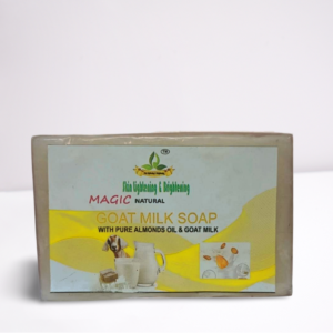 Natural goat milk soap with pure almond oil for skin lightening and brightening – moisturizing whitening bathing bar